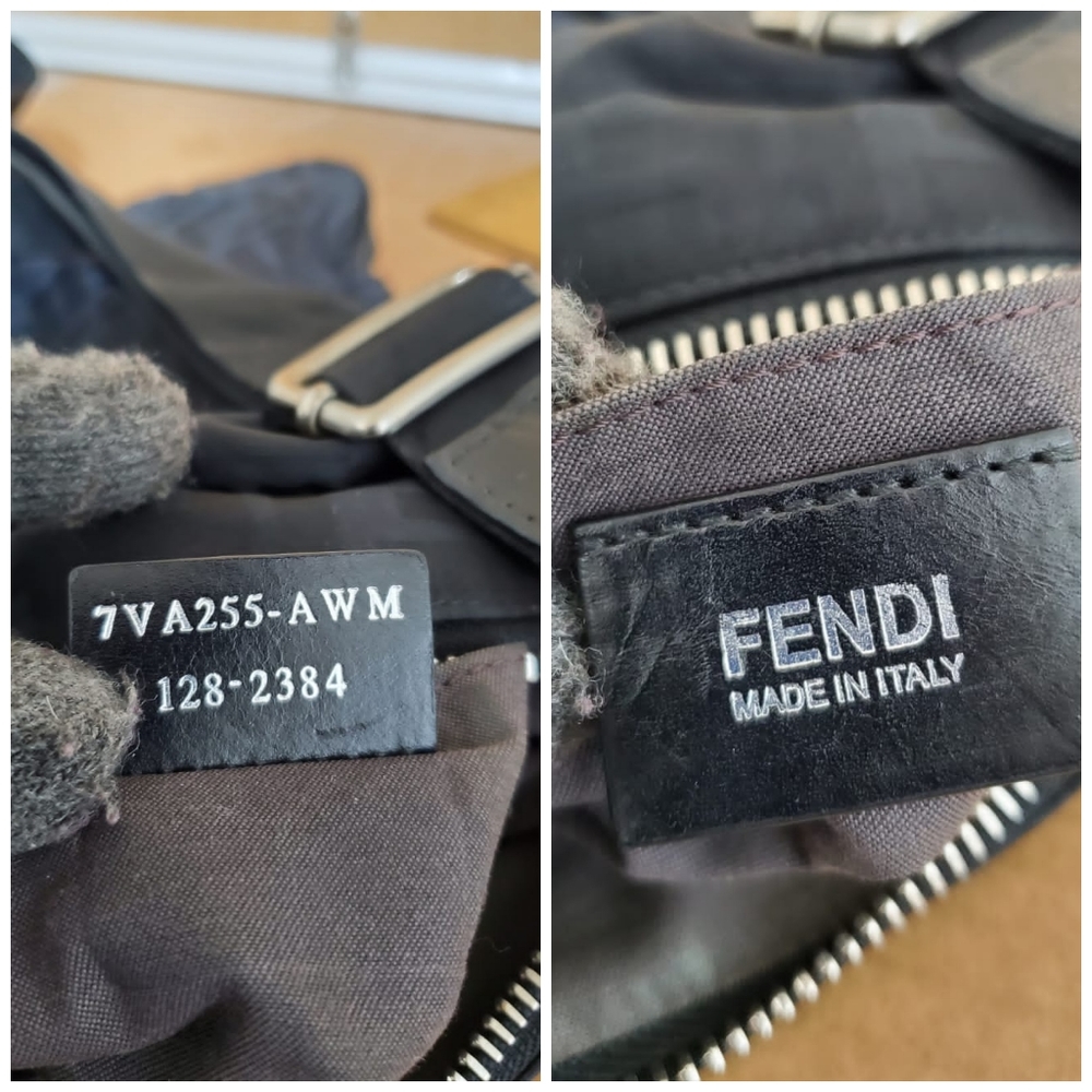 Fendi Black Zucca Front Zip Flat Messenger Bag - Picture 3 of 11